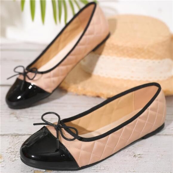 Women’s Flats Comfortable Dressy Ballet Flats Shoes for Casual Bow Pink Flats - Picture 1 of 9